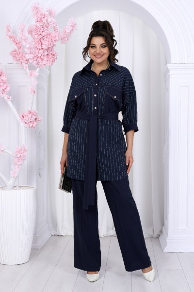 Блуза, брюки, майка Ninele 6048 синий - фото 7