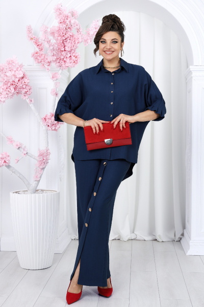 Блуза, брюки Ninele 6054 синий - фото 5
