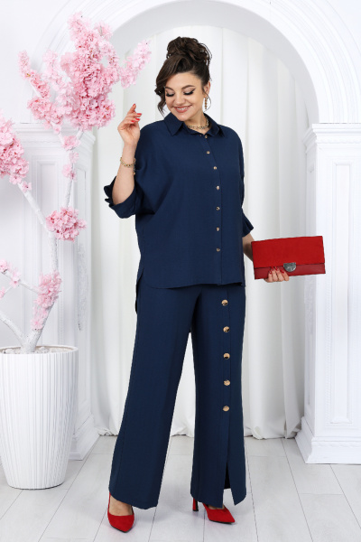Блуза, брюки Ninele 6054 синий - фото 7
