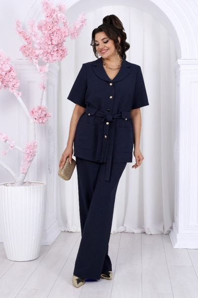 Брюки, жакет, майка Ninele 7482 синий - фото 9