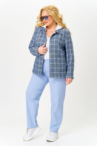 Брюки, жакет OVERYOU М194/1 голубой - фото 8