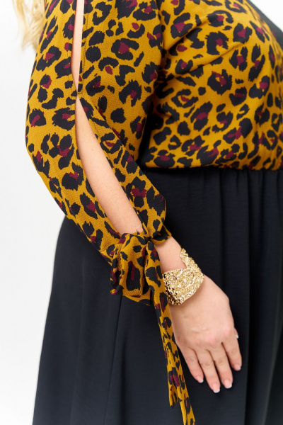 Платье OVERYOU М195 черный_леопард - фото 8