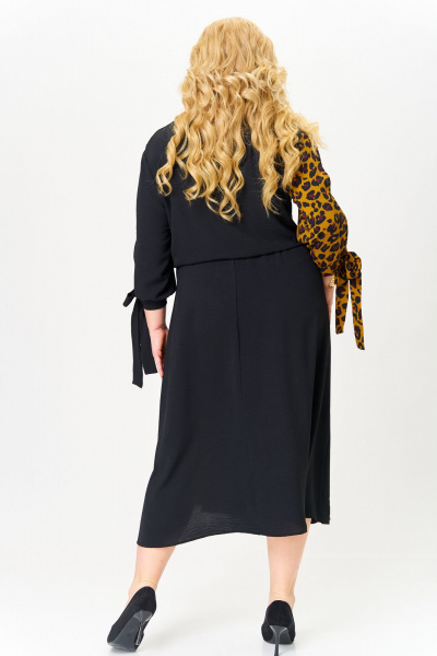 Платье OVERYOU М195 черный_леопард - фото 7