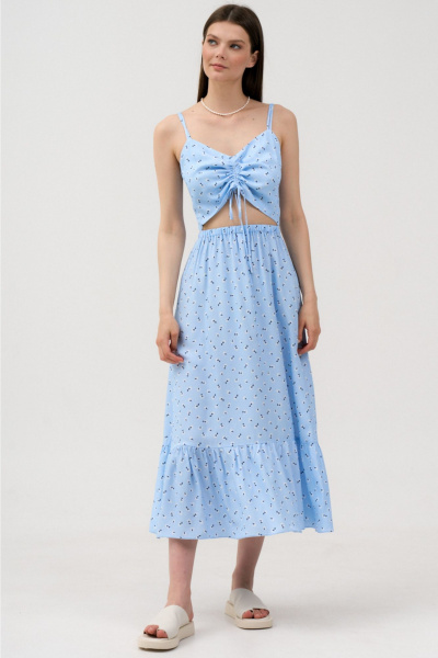 Платье LeNata 16501 голубой-с-рисунком - фото 4