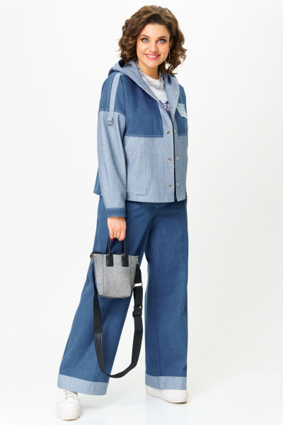 Брюки, жакет Aira Style 24223 голубой - фото 12