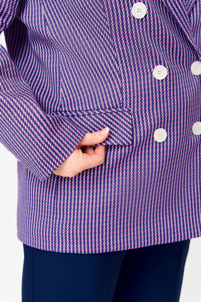 Жакет Swallow 816.1 лилово-молочная_мелкая_гусиная_лапка - фото 6