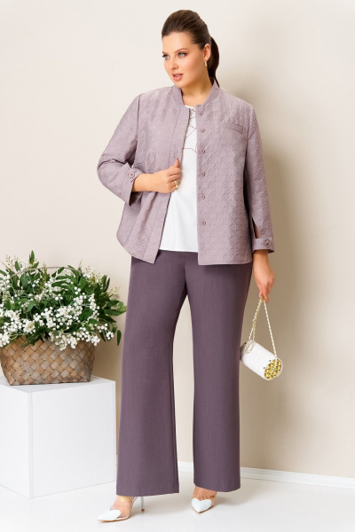 Блуза, брюки, жакет VOLNA 1401 слива - фото 3