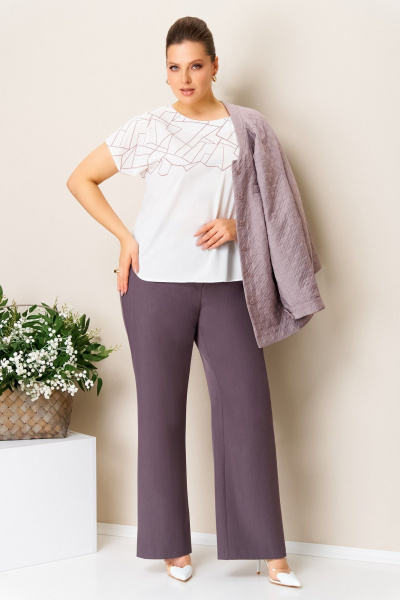 Блуза, брюки, жакет VOLNA 1401 слива - фото 2