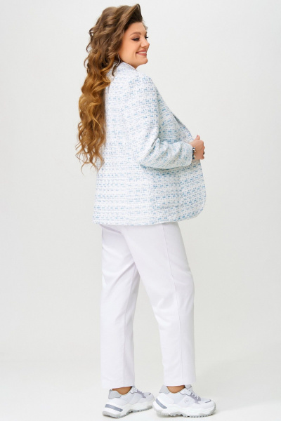 Брюки, жакет Fita 3021 белый+голубой - фото 10
