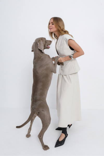 Жилет, юбка PiRS 5829 жемчужный - фото 11