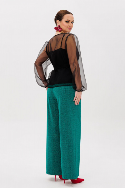 Блуза, брюки, топ Mubliz 267 черный-зеленый - фото 12