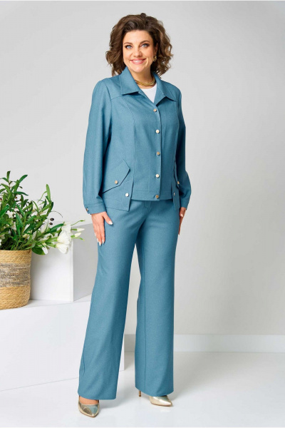 Брюки, жакет Асолия 1485 аква - фото 1