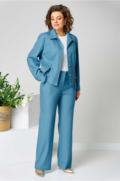 Брюки, жакет Асолия 1485 аква - фото 3