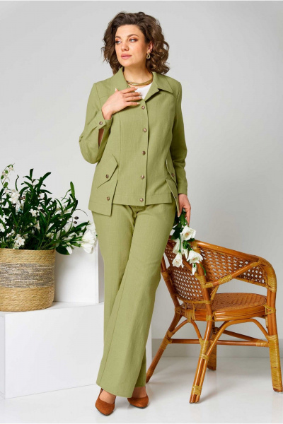 Брюки, жакет Асолия 1487 фисташка - фото 7