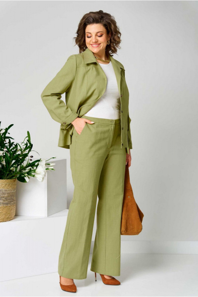 Брюки, жакет Асолия 1487 фисташка - фото 6