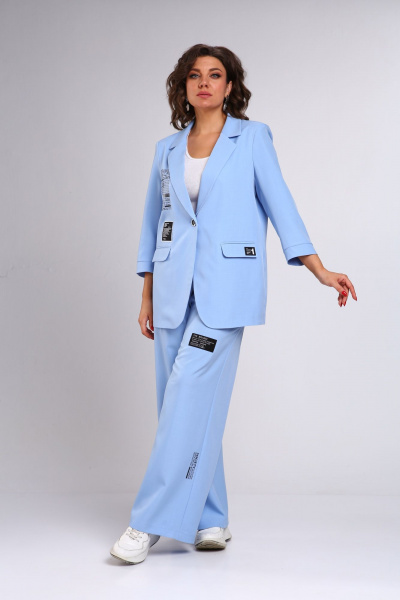 Брюки, жакет Rishelie 986 голубой - фото 3