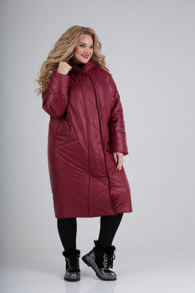 Пальто Диомант 1577 бордо - фото 2