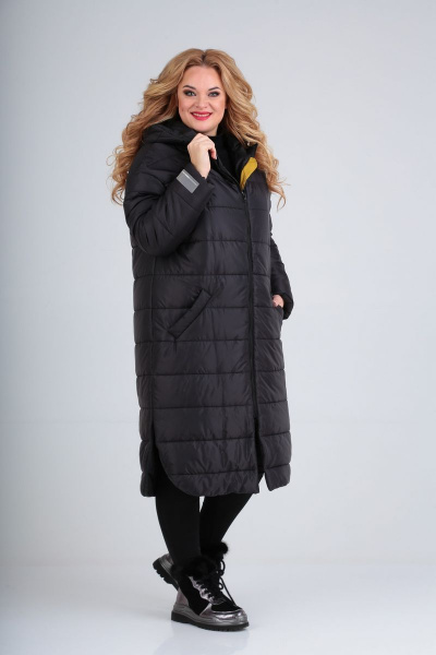 Пальто Диомант 1593 черный - фото 2