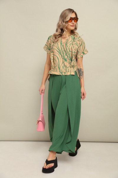 Блуза, брюки LM К940143 зелень - фото 5