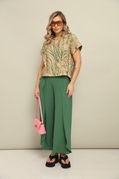 Блуза, брюки LM К940143 зелень - фото 4