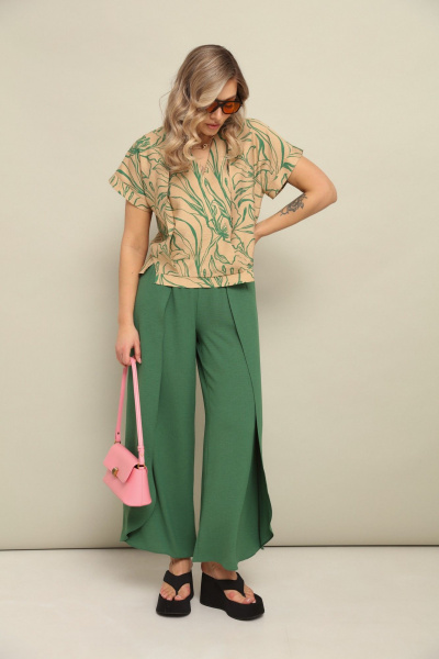 Блуза, брюки LM К940143 зелень - фото 2
