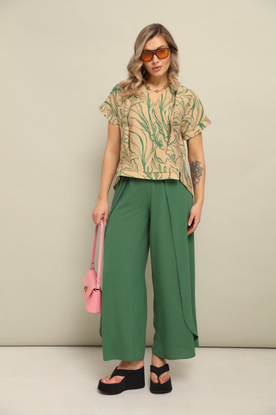 Блуза, брюки LM К940143 зелень - фото 1