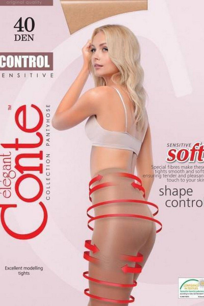 Моделирующие кругловязкие колготки с эффектом корректировки CONTE Control_40_Soft_Shade - фото 2