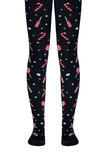 Детские колготки из трикотажа с принтом и помпонами CONTE Conte-kids_Sweet - фото 1