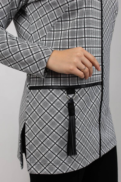 Туника La rouge 9044 серый-(клетка) - фото 5
