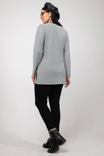 Туника La rouge 9044 серый-(клетка) - фото 4