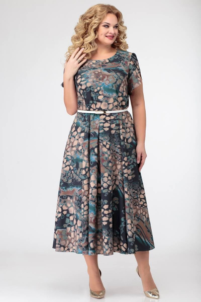 Жакет, платье Swallow 335 синие_камушки - фото 5