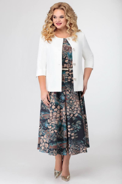 Жакет, платье Swallow 335 синие_камушки - фото 1