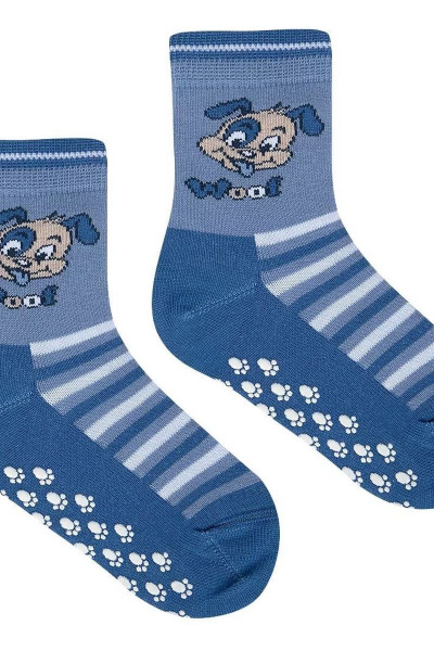 Детские хлопковые носки с антискользящим покрытием CONTE Conte-kids_TIP-TOP_антискользящие_252_синий - фото 1