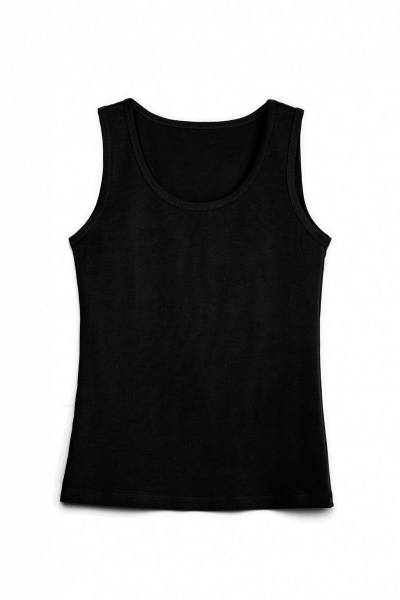 Майка на каждый день, круглый год, трикотаж-хлопок, черная CONTE COMFOR_ LM_566 черный - фото 2