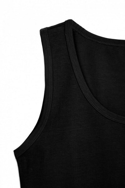 Майка на каждый день, круглый год, трикотаж-хлопок, черная CONTE COMFOR_ LM_566 черный - фото 3