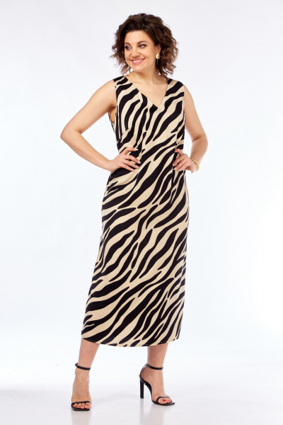 Блуза, платье Диомант 2052 черный/беж - фото 9