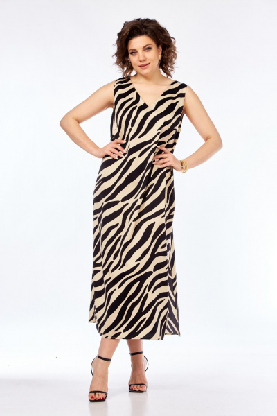 Блуза, платье Диомант 2052 черный/беж - фото 8