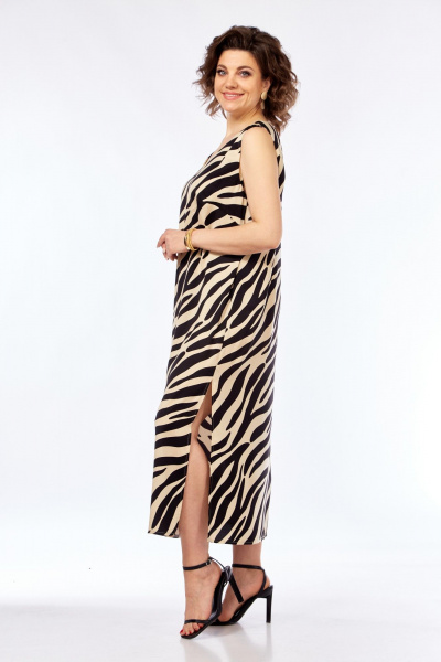 Блуза, платье Диомант 2052 черный/беж - фото 7