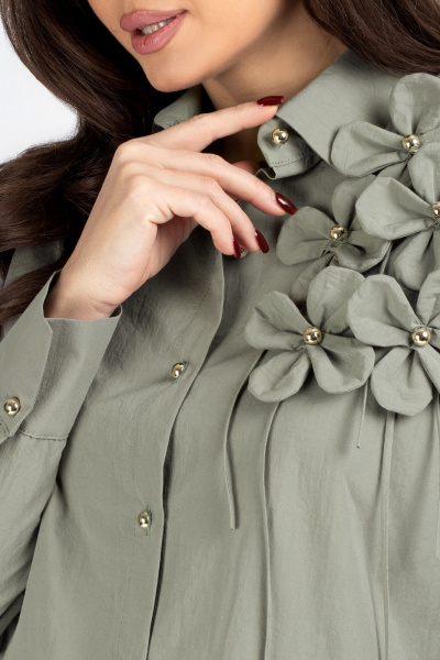 Блуза VIZAVI 820 хаки - фото 7