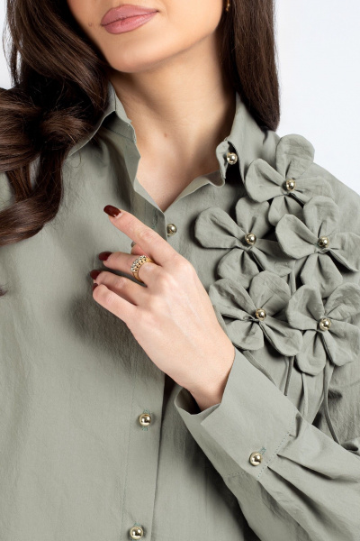 Блуза VIZAVI 820 хаки - фото 4