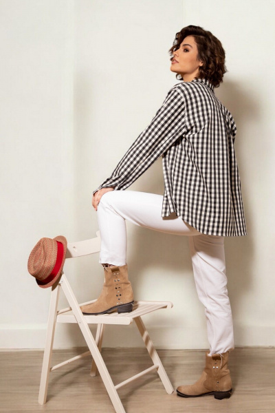 Рубашка Nova Line 20857 клетка_чёрная - фото 3