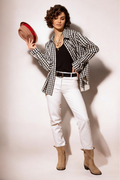 Рубашка Nova Line 20857 клетка_чёрная - фото 1