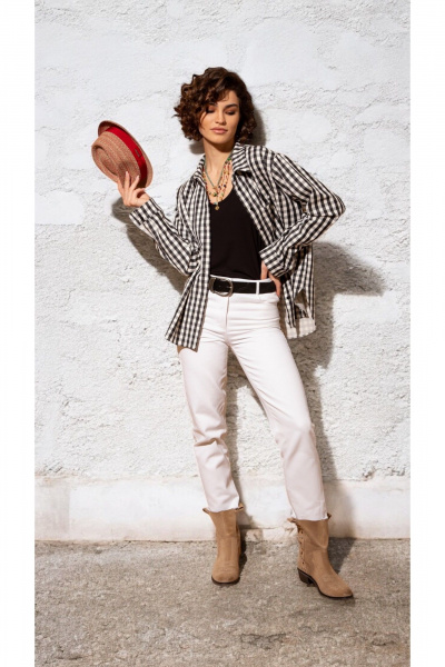 Рубашка Nova Line 20857 клетка_чёрная - фото 2