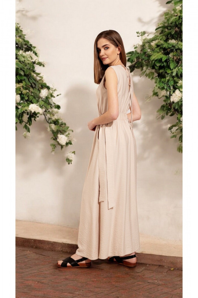 Платье Nova Line 50408 светло-бежевый - фото 4