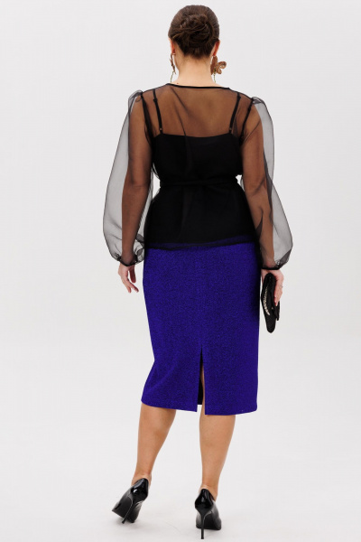 Блуза, топ, юбка Mubliz 258 черный-василек - фото 8