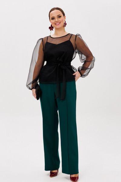 Блуза, брюки, топ Mubliz 266 изумруд - фото 4