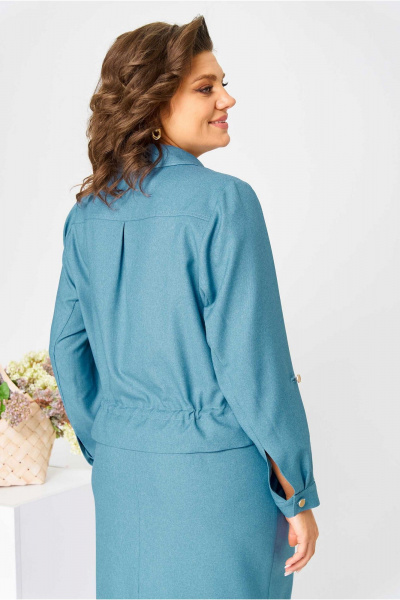 Жакет, юбка Асолия 1481 аква - фото 8