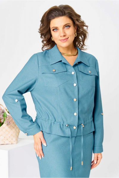 Жакет, юбка Асолия 1481 аква - фото 6