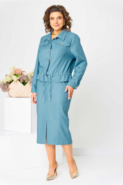 Жакет, юбка Асолия 1481 аква - фото 1