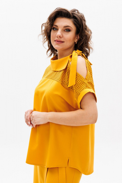 Блуза, кюлоты Michel chic 1418 охра - фото 7